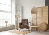 Nowoczesna lampa stołowa nocna drewniana abażur z juty kolor naturalny rystykalna boho industrialna TOBA 567200130 Trio